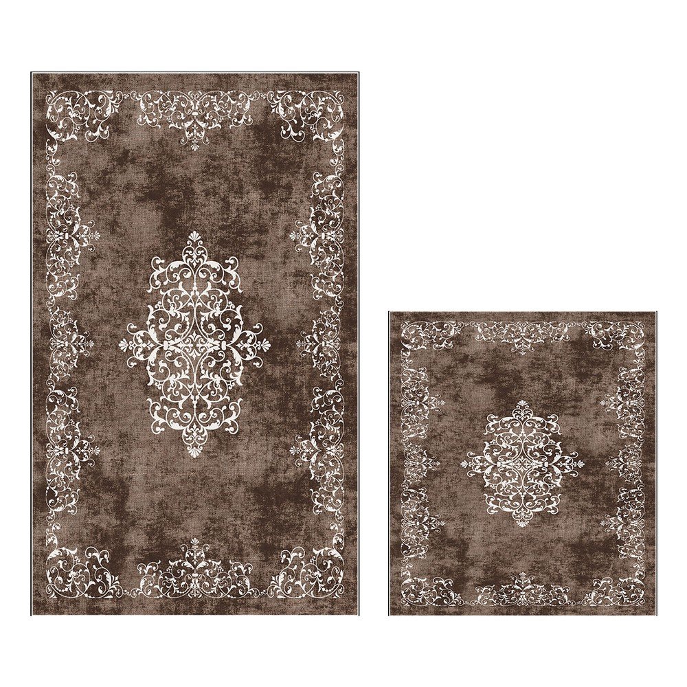 Hnedé kúpeľňové predložky v súprave 2 ks 60x100 cm – Foutastic