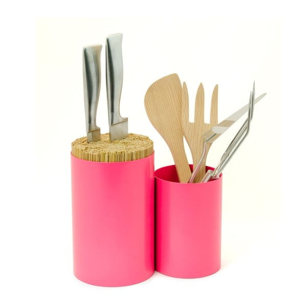 Blok na nože a kuchynské náčinie Knife&Spoon Pink