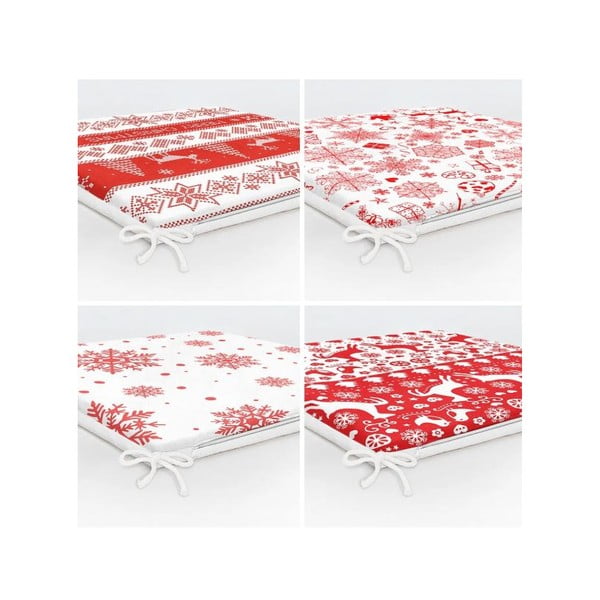 Sedáky v súprave 4 ks s vianočným motívom 40x40 cm Snowflakes – Mila Home-image-2