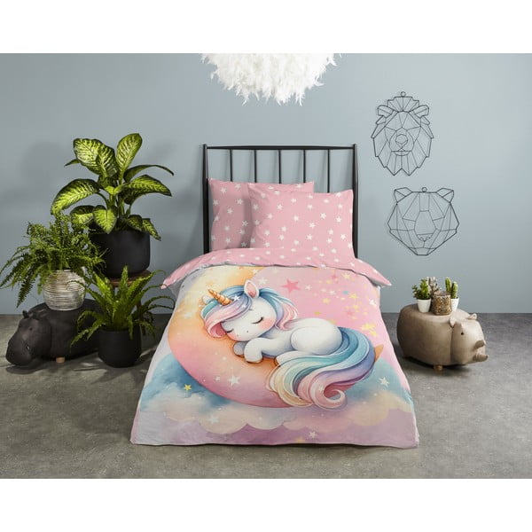 Ružové bavlnené detské obliečky na jednolôžko 140x200 cm Molly – Good Morning-image-1