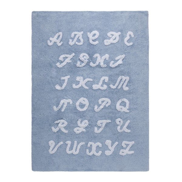 Modrý bavlnený koberec Happy Decor Kids ABC, 160 x 120 cm