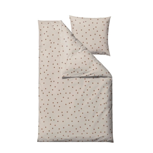 Hnedé obliečky na jednolôžko z bavlneného saténu 140x200 cm Solaris – Södahl