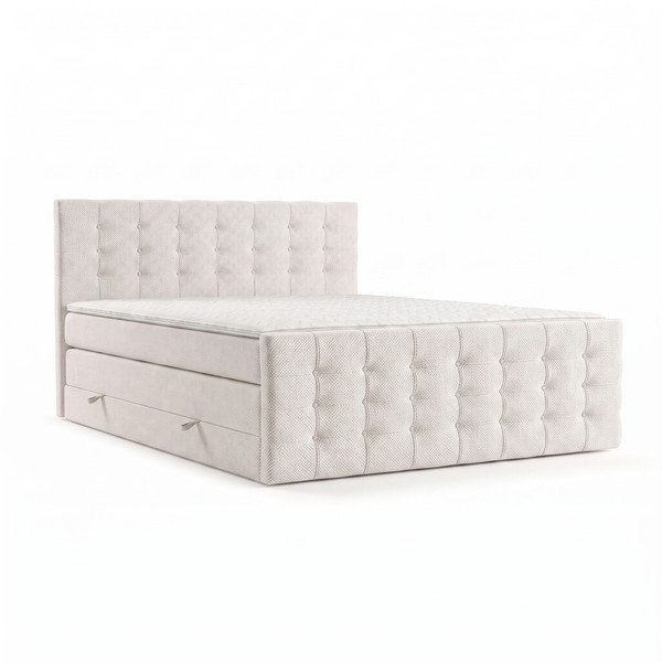 Krémová boxspring posteľ s úložným priestorom 160x200 cm Blend – Maison de Rêve