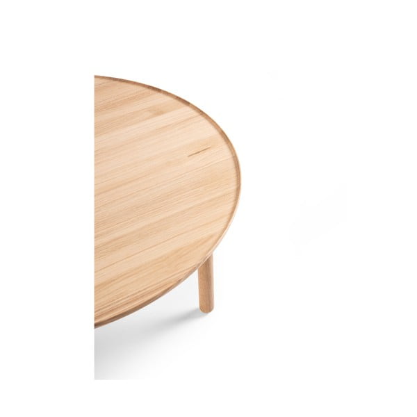 Okrúhly konferenčný stolík z dubového dreva v prírodnej farbe ø 100 cm Mu - Gazzda-image-3