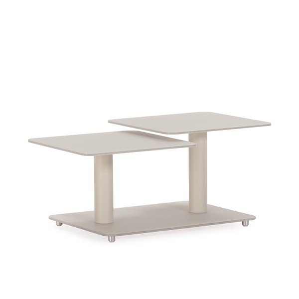 Krémovobiely sklenený konferenčný stolík 54x115 cm Elvi – Marckeric