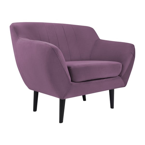 Fialové kreslo Mazzini Sofas Toscane, čierne nohy-image-1