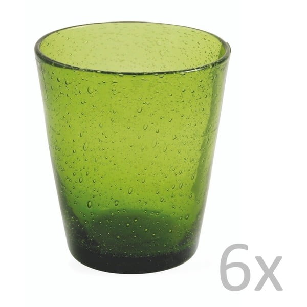 Sada 6 zelených pohárov Villa d'Este Cancun, 330 ml