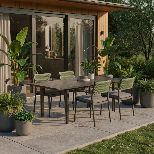 Sivé plastové záhradné stoličky v súprave 4 ks Alvin – Bizzotto-image-1