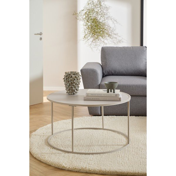 Sivý oceľový okrúhly konferenčný stolík ø 80 cm Seaford – Actona-image-1