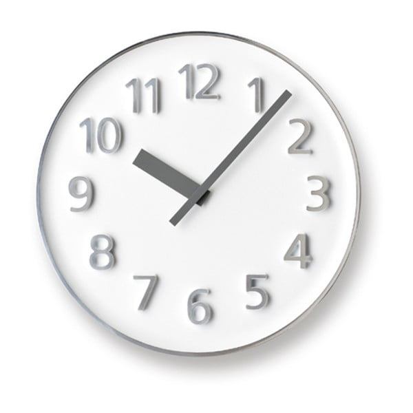 Biele nástenné hodiny Lemnos Clock Founder, ⌀ 30,4 cm
