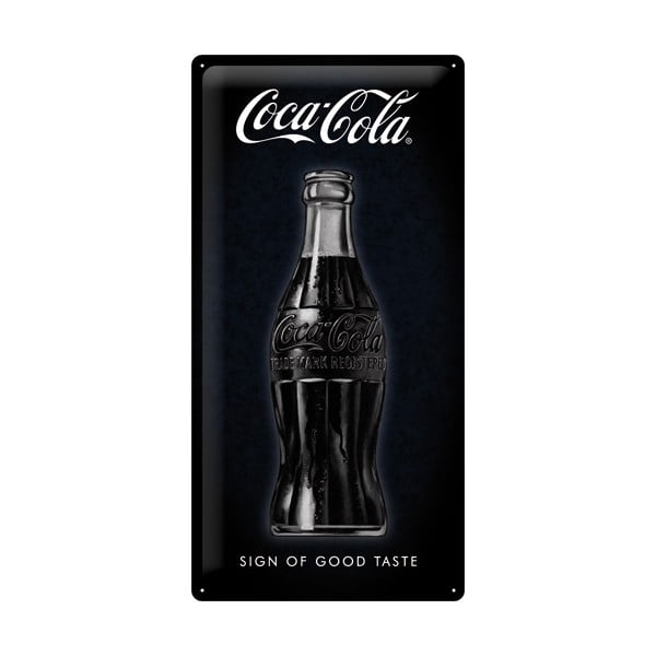 Plechová ceduľa Black Coke, 25x50 cm