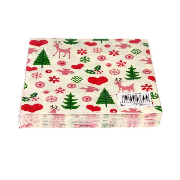 Obrúsky v súprave 20 ks 25x25 cm 50s Christmas – Rex London-image-3