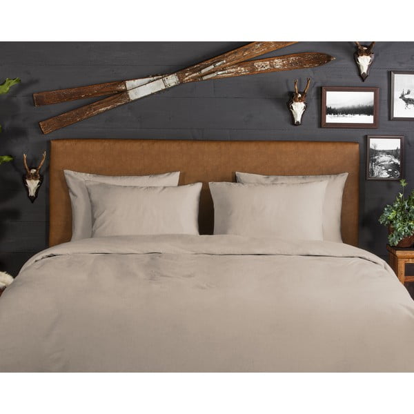 Hnedé flanelové predĺžené obliečky na dvojlôžko 200x220 cm – Good Morning-image-2