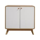 Biela nízka komoda v dekore duba 75x75 cm Cassie - Støraa