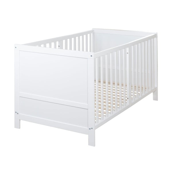 Biela postieľka s nastaviteľnou výškou 70x140 cm Easy Sleep – Roba-image-2