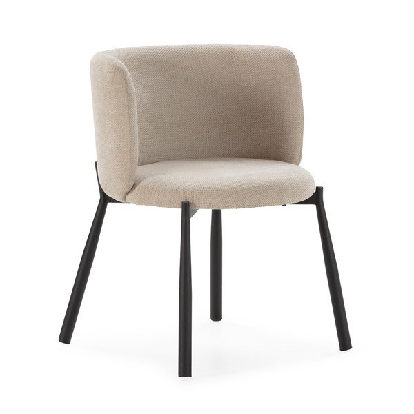 Béžové čalúnené jedálenské kreslá v súprave 2 ks Ginny – MOME