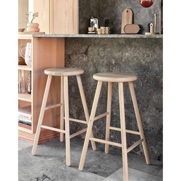 Barová stolička z dubového dreva v svetlo prírodnej farbe (výška sedadla 65 cm) Moto – OYOY Living Design-image-1