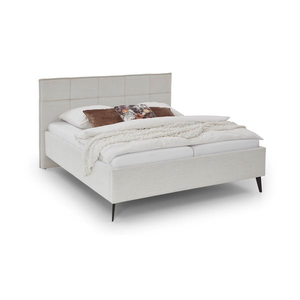 Béžová čalúnená dvojlôžková posteľ bez roštu 160x200 cm Paulo – Meise Möbel-image-4