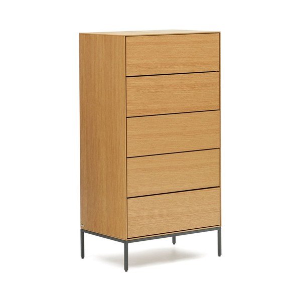 Vysoká komoda v dekore duba v prírodnej farbe 60x114 cm Vedrana – Kave Home-image-2