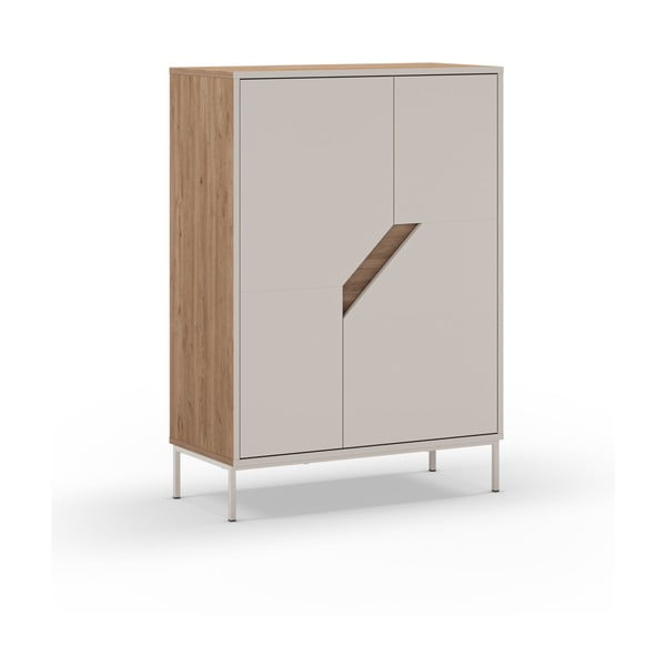 Komoda v dekore duba v krémovo-prírodnej farbe 85x120x40 cm Lilou – Marckeric-image-2