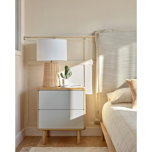 Sivý/v prírodnej farbe nočný stolík Anielle – Kave Home-image-1
