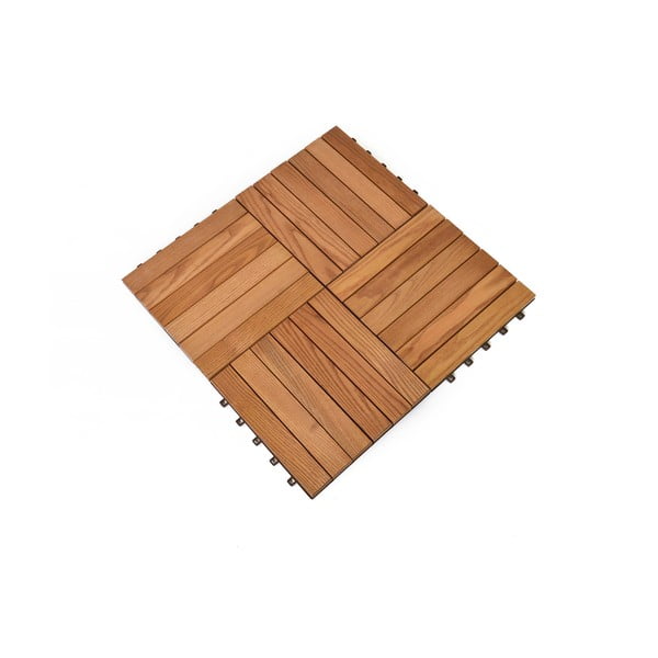 Podlahové dlaždice z jaseňového dreva v súprave 6 ks Rojaplast - Thermowood-image-1