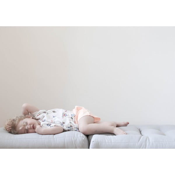 Detské rozkladacie kresielko s taburetkou Karup Design Mini Cube Light Blue-image-1