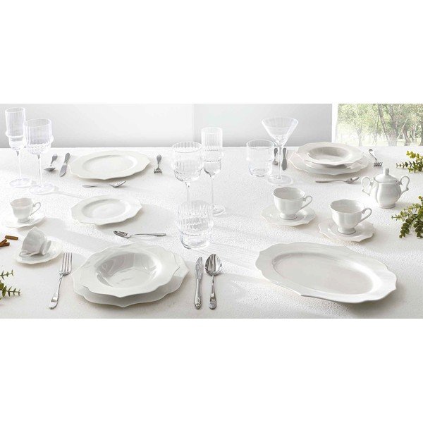 Jedálenská súprava 18 ks z kostného porcelánu pre 6 osôb Queen – Brandani-image-1