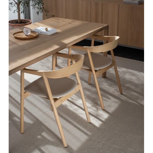 Jedálenská stolička z masívneho dubového dreva so sivým sedadlom Gazzda Muna-image-1