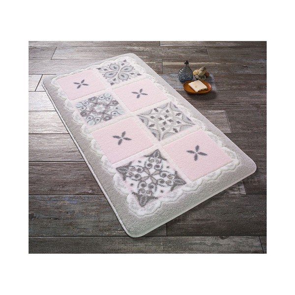 Ružová predložka do kúpeľne Confetti Bathmats Ceramic, 50 x 57 cm
