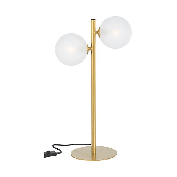Oceľová stolová lampa v zlatej farbe so skleneným tienidlom (výška  54 cm) Balls – Bizzotto