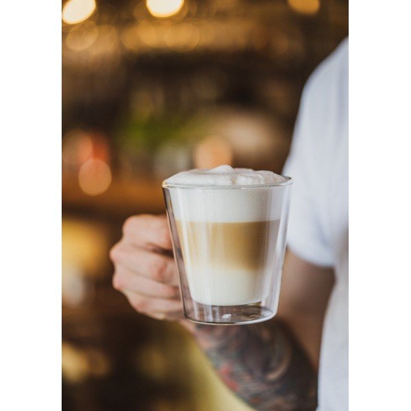 Sklenené hrnčeky v súprave 2 ks na cappuccino/dvojstenné 350 ml – Vialli Design-image-1