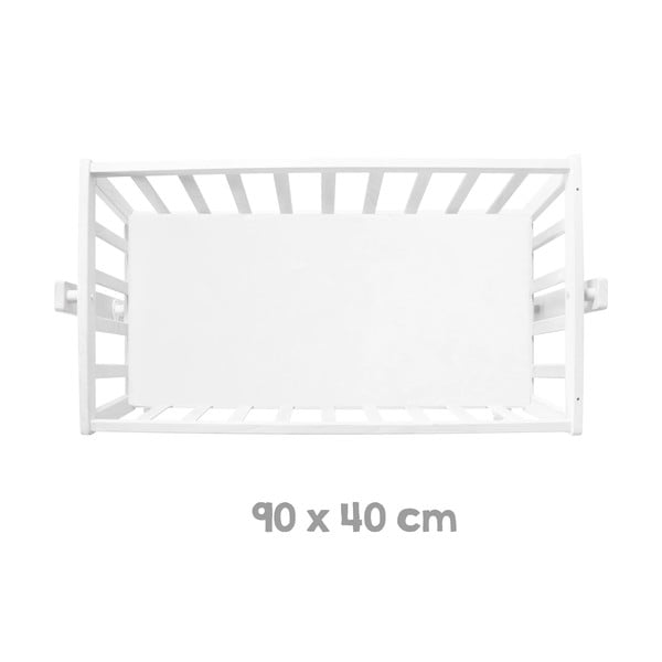 Biela kolíska na kolieskach s baldachýnom 40x90 cm Little stars – Roba-image-3