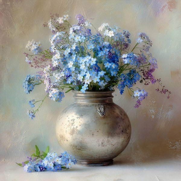Tlačený obraz na plátne 32x32 cm Forget-me-not – Styler