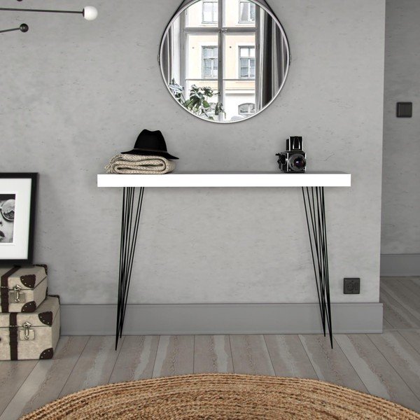 Biely drevený stolík Versa Dallas, 110 × 25 cm-image-2