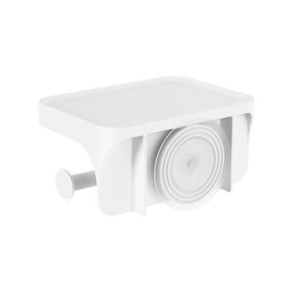 Biely samodržiaci držiak na toaletný papier z recyklovaného plastu Flex Adhesive – Umbra-image-2