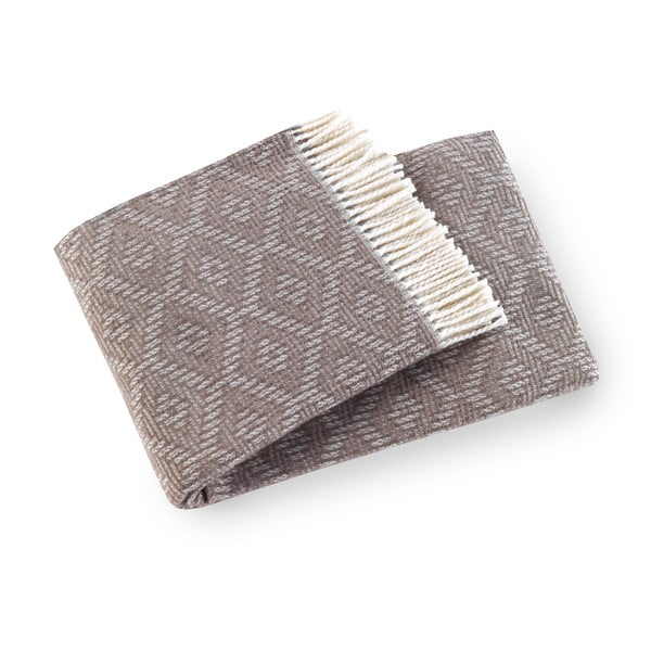 Sivohnedý pléd s podielom bavlny Euromant Aisha, 140 x 180 cm