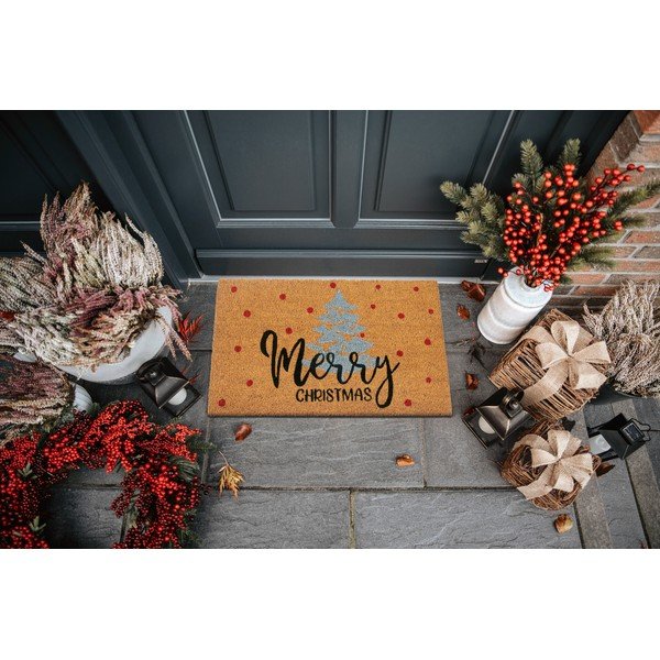 Rohožka s vianočným motívom z kokosového vlákna 40x70 cm Silver Christmas – Hanse Home-image-1