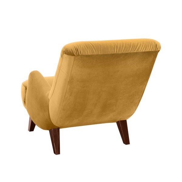 Žlté kreslo s hnedými nohami Max Winzer Brandford Suede-image-2
