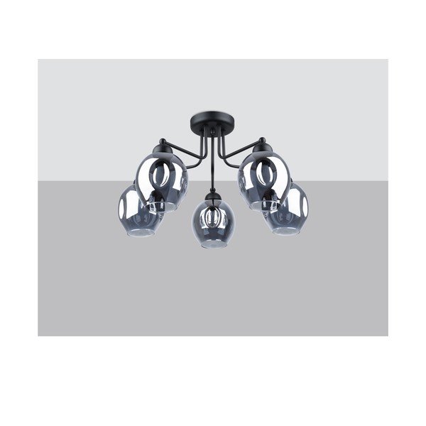 Čierne stropné svietidlo so skleneným tienidlom 59x59 cm Garten – Sollux-image-2