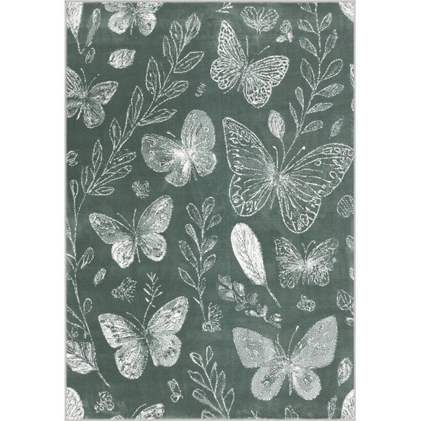 Zelený detský koberec 80x150 cm Dreamy Butterflies – FD