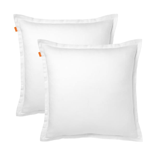 Sada 2 bielych bavlnených obliečok na vankúš HF Living Basic, 60 × 60 cm