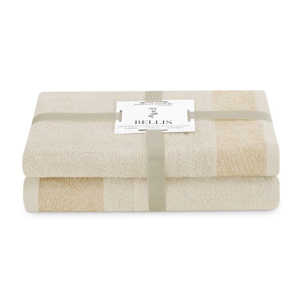 Béžové froté bavlnené uteráky a osušky v súprave 2 ks Bellis – AmeliaHome