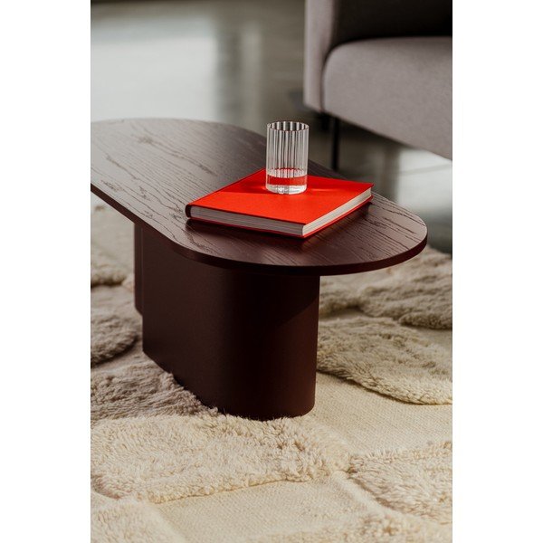 Vínovočervený konferenčný stolík s doskou v dubovom dekore 50x115 cm Looi – noo.ma-image-4