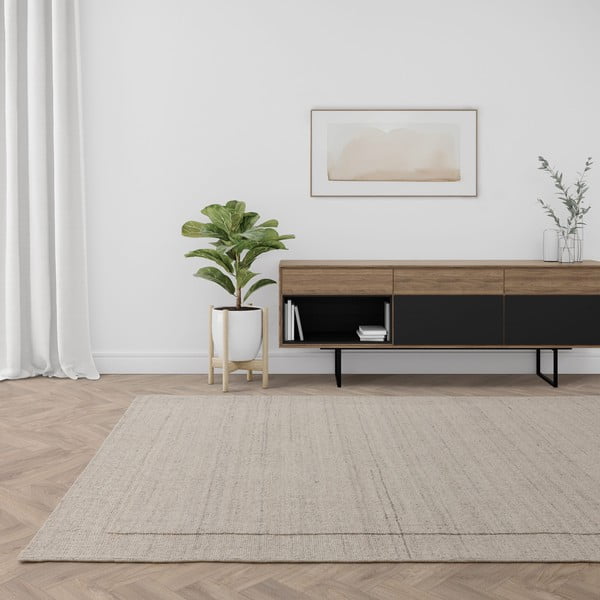 Krémový ručne tkaný vlnený koberec 160x230 cm Larson – Asiatic Carpets-image-1