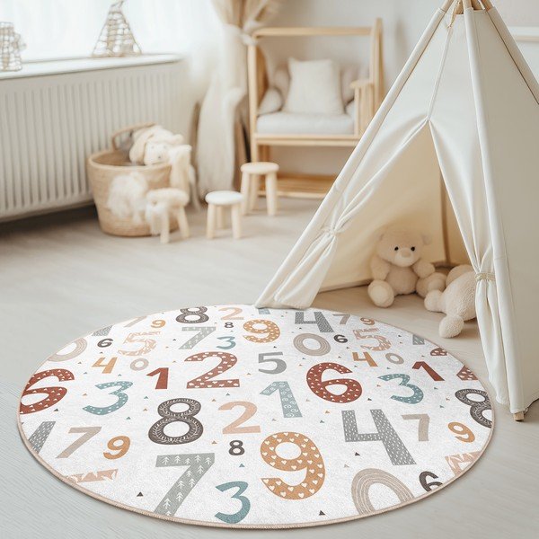 Prateľný detský hrací koberec ø100 cm Happy Numbers – Mila Home-image-2