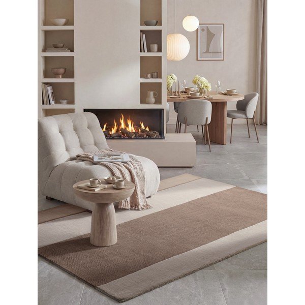 Hnedý/krémovobiely koberec s prímesou vlny 120x170 cm Karola – Villeroy&Boch-image-4