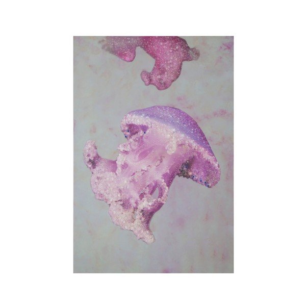 Ručne maľovaný obraz v ráme z borovicového dreva Mauro Ferretti Medusa Purple, 80 × 120 cm