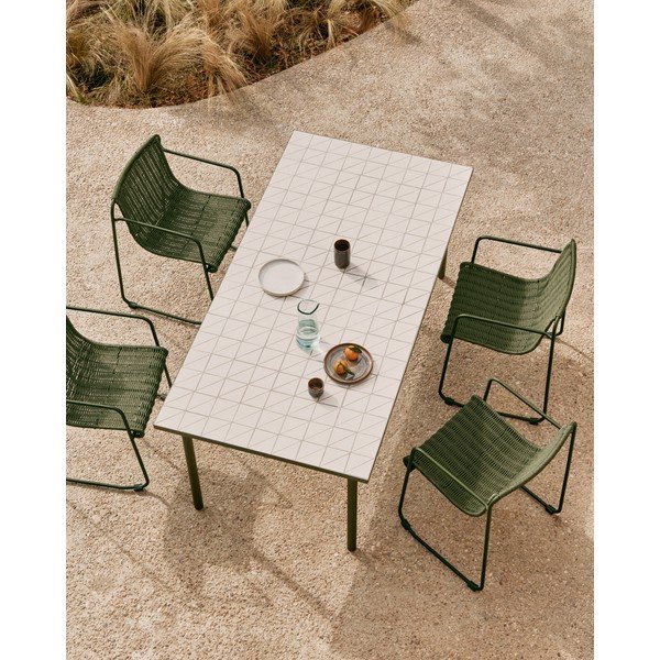 Oceľový záhradný jedálenský stôl 91x182 cm Maurina – Kave Home-image-3