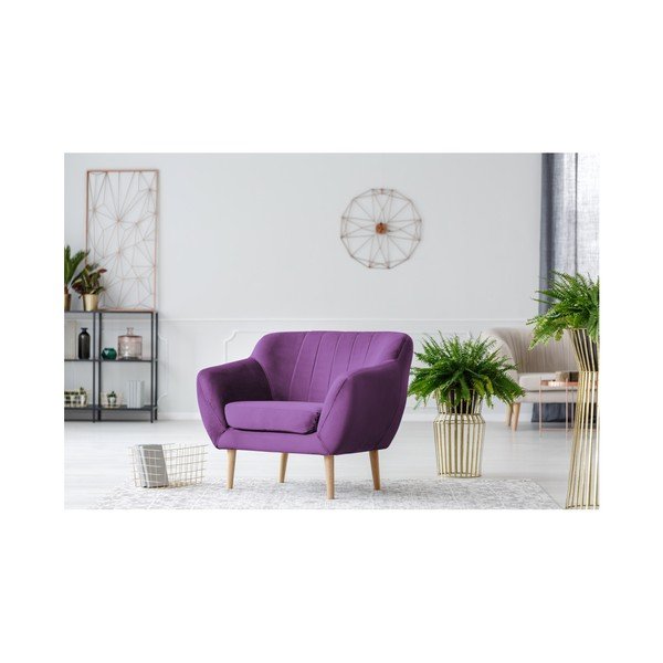 Fialové kreslo Mazzini Sofas Benito-image-3